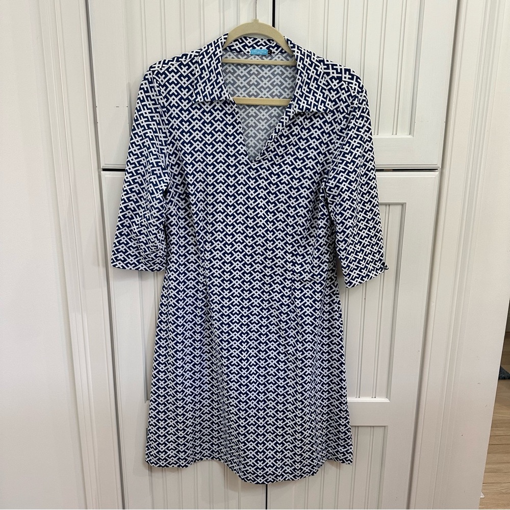 J. McLaughlin Geometric Print Catalina Cloth Levia Dress Size M